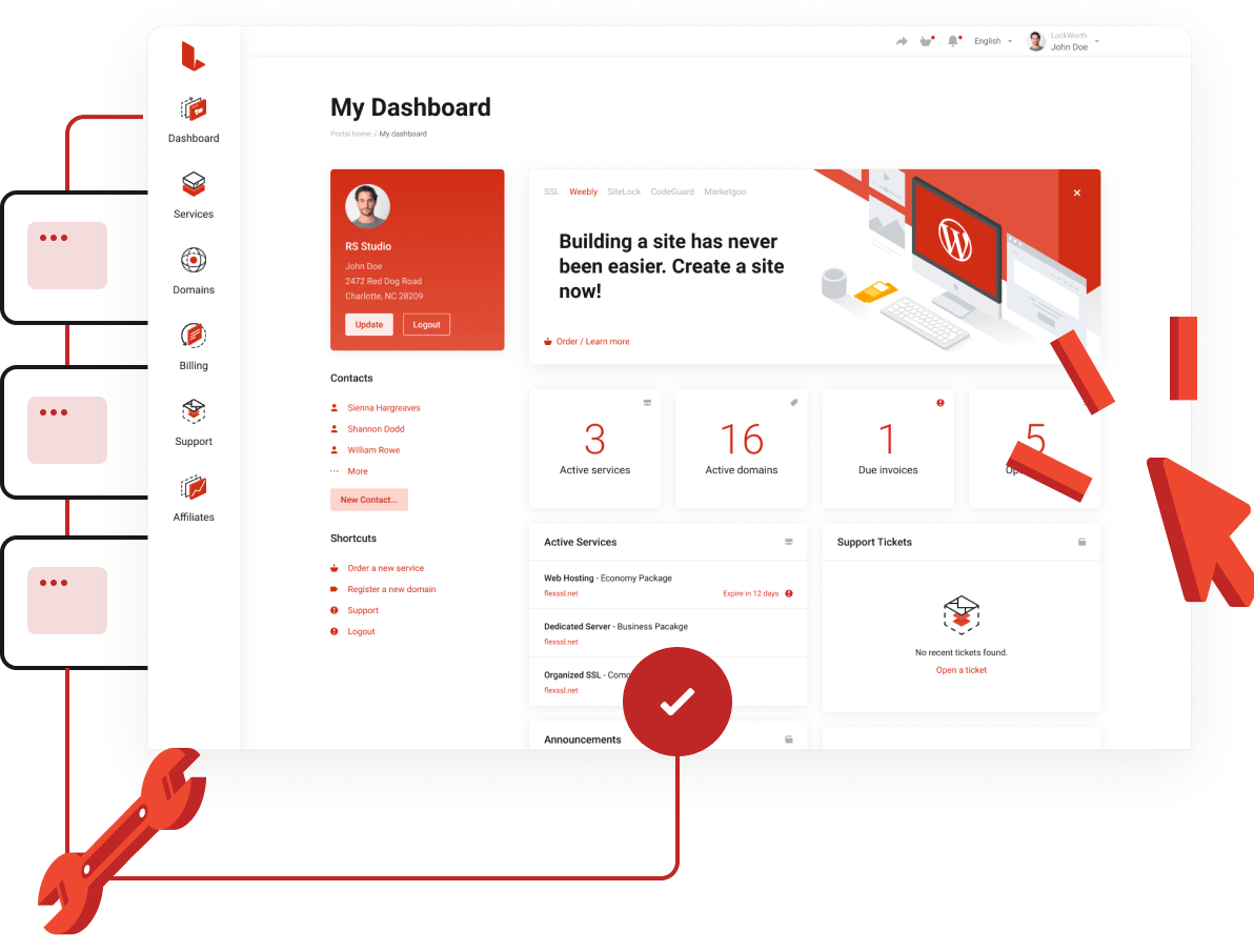 REDS CLOUD - надежен хостинг за бизнеса. - Супер лесен контролен панел за управление на всичките ви услуги